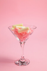 cosmetic background with cosmetic sticks and flovers