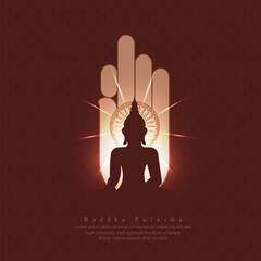 abstract illustration of Buddha Purnima Background.