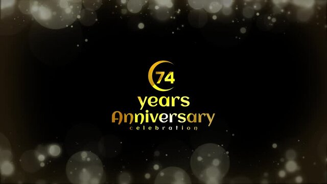 Celebration of  74 Years Anniversary Day Party , invitation Moments Gold Color Creative Logo Videos