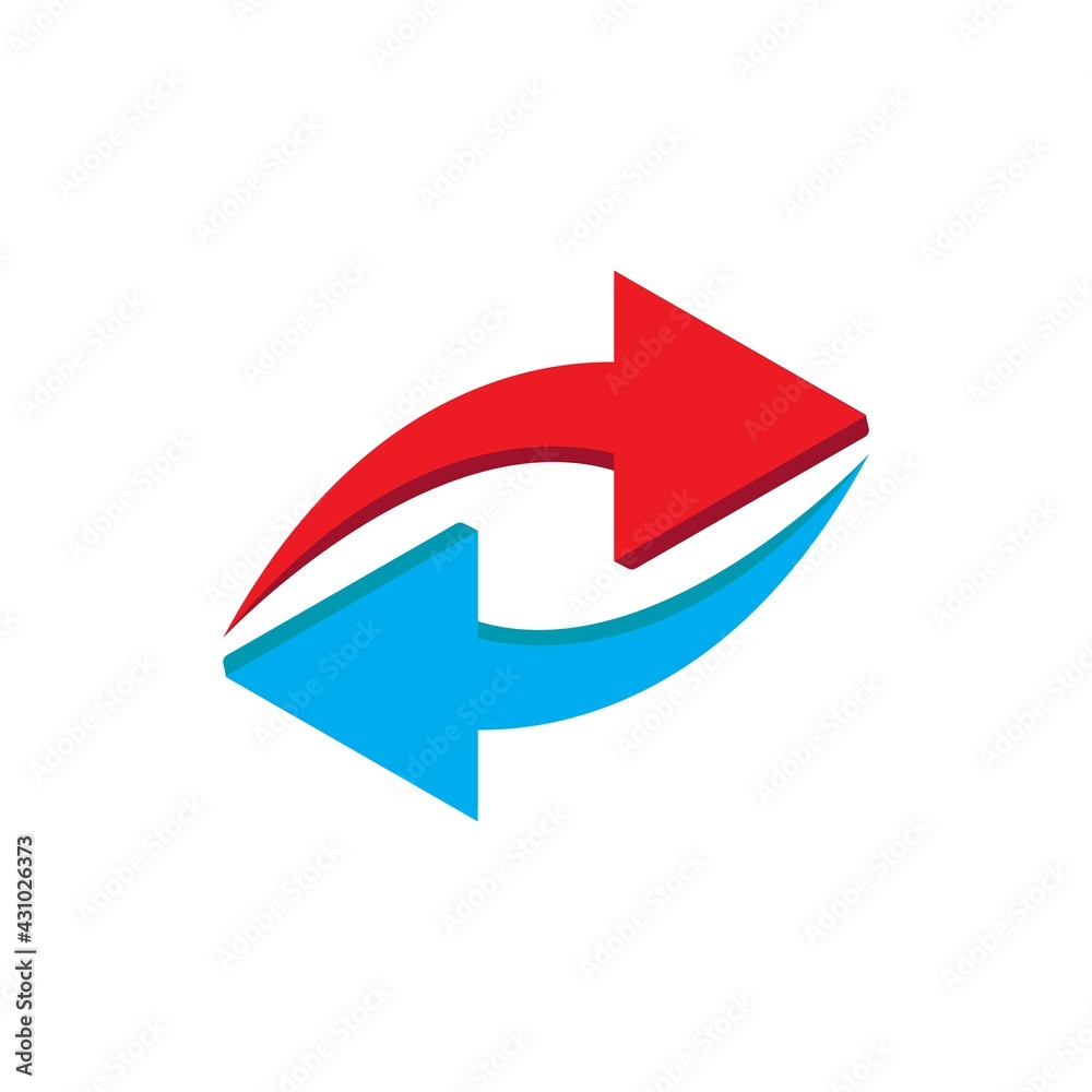 Poster 3d blue and red vector arrows. Graphic elements for web and design. Vector illustration