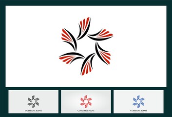 abstract circle hexagon vector template logo