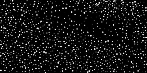 Silver confetti point on a black background.  Illustration of a drop of shiny particles. Decorative element. Element of design. Vector illustration, EPS 10.