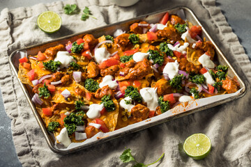 Homemade Indian Chicken Tikka Masala Nachos