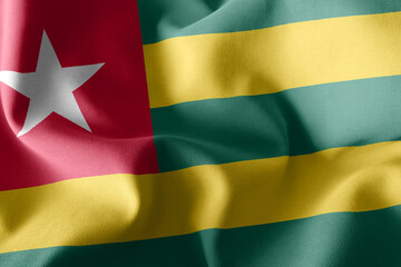 3D rendering illustration flag of Togo Waving on the wind flag b