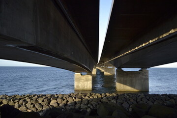 underneath the Storebælt bridge 