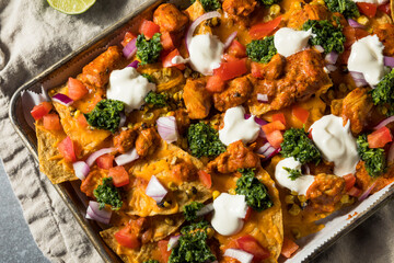 Homemade Indian Chicken Tikka Masala Nachos