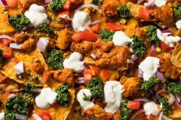 Homemade Indian Chicken Tikka Masala Nachos