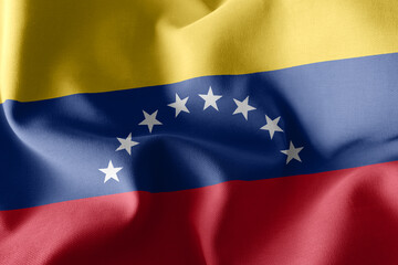 3D rendering illustration flag of Venezuela. Waving on the wind