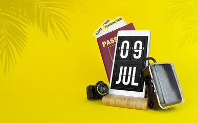 July 9th. Day 9 of month, Calendar date. Mechanical calendar display on your smartphone. The...