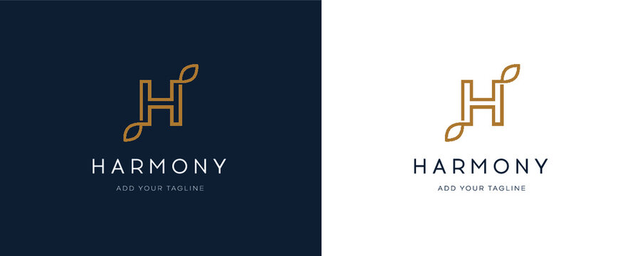 Premium H letter plant logo