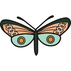 Obraz premium Colorful spring nature hand drawn butterfly with design