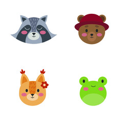 set of funny animal icons