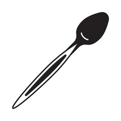 Spoon or teaspoon flat vector icon for apps and website