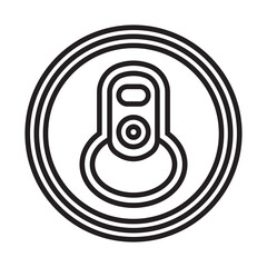 Line art icon the soda cans top view for apps and websites