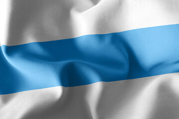 3D illustration flag of Zug is a region of Switzerland.