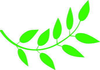 simple green branch leaf vector isolated