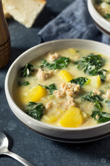 Homemade Potatoe and Sausage Toscana Soup