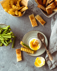 breakfast with eggs and bread