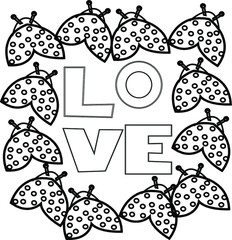 LOVE COLORING PAGE