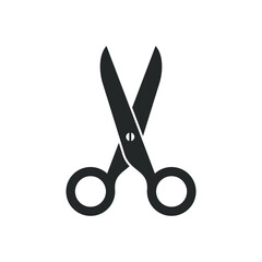 simple scissors icon on white background