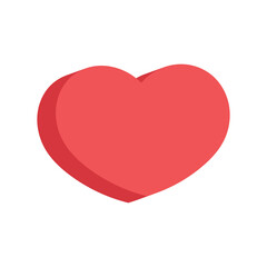 Heart vector icon. Flat style 3d illustration. Love representation. Valentine's day symbol.