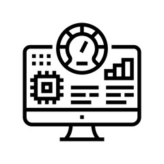 testing semiconductor manufacturing line icon vector. testing semiconductor manufacturing sign. isolated contour symbol black illustration