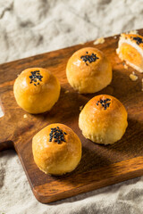 Homemade Chinese Dan Huang Su Mooncake Pastry