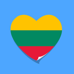 Fototapeta premium I love Lithuania flag heart