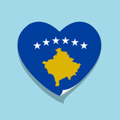 I love Kosovo flag heart