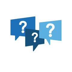 A message icon with a question mark. Simple vector illustration on a white background