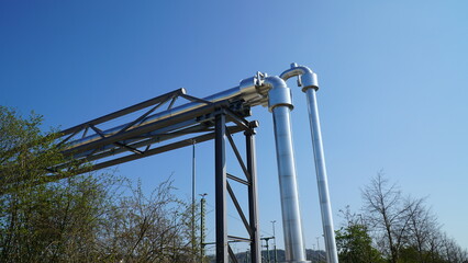 Rohrbrücke, Rohrleitungsbrücke, Fernwärmebrücke, Fernwärme, Fernwärmerohrleitungsbau,...