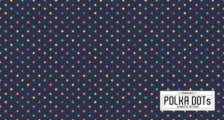 Stars pattern vector. Polka dot background. Seamlles polka dots abstract background. Dot pattern print. Panorama view. Vector illustration