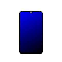 black phone smartphone with black-blue gradient wallpapers screen