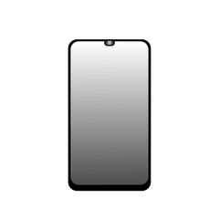 black phone smartphone with black-white gradient wallpapers screen