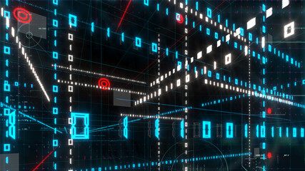 Fototapeta premium Computer abstract background with binary code