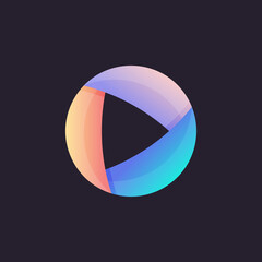 play media button abstract arrow colorful gradient
