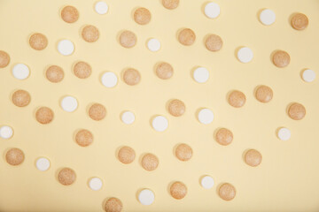 A photo of different medical tablets and pills