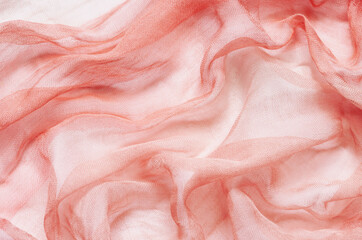 Texture of red draped fabric