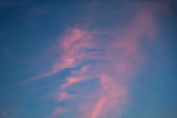 Fototapeta na wymiar Sunset sky with multicolor clouds. Sky for replacement in architectural photography or 3d design.