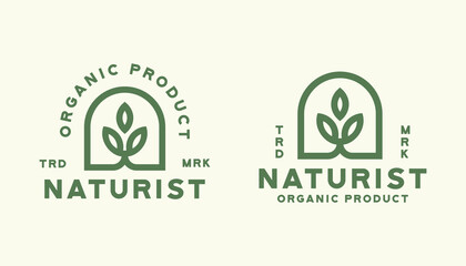 leaf logo template for organic product