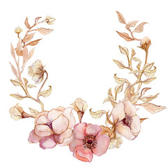 Hand painted flower frame