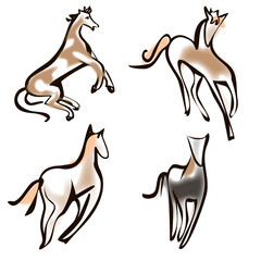 Vector group of pets - Horse isolated on white background., Pet Icon Image, horse Icon, Vector pet for your design.