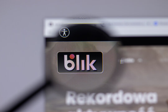 New York, USA - 26 April 2021: Blik company logo close-up on website page, Illustrative Editorial.
