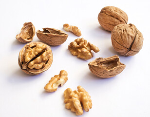 Walnut isolated on white background.