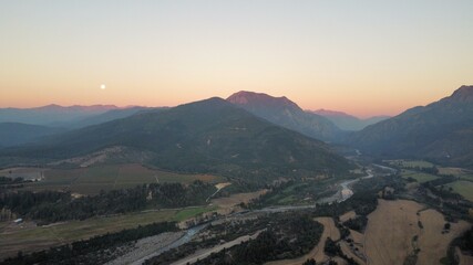 sunset in the mountains