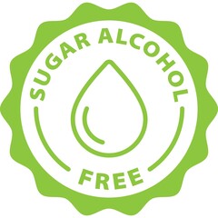 no sugar alcohol free green stamp badge outline icon label