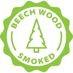 beech wood smoked green stamp badge outline icon label