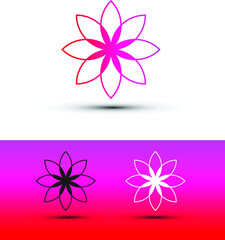 Fototapeta na wymiar abstract flower logo design template with outline concept