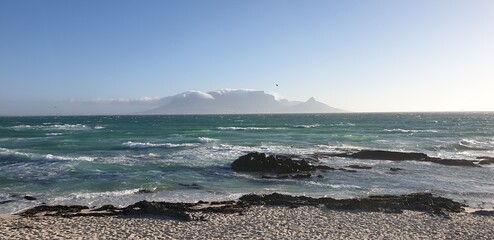 Table Mountain View Over Ocean