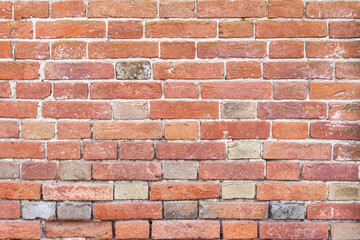 block background. old brick wall of red bricks.